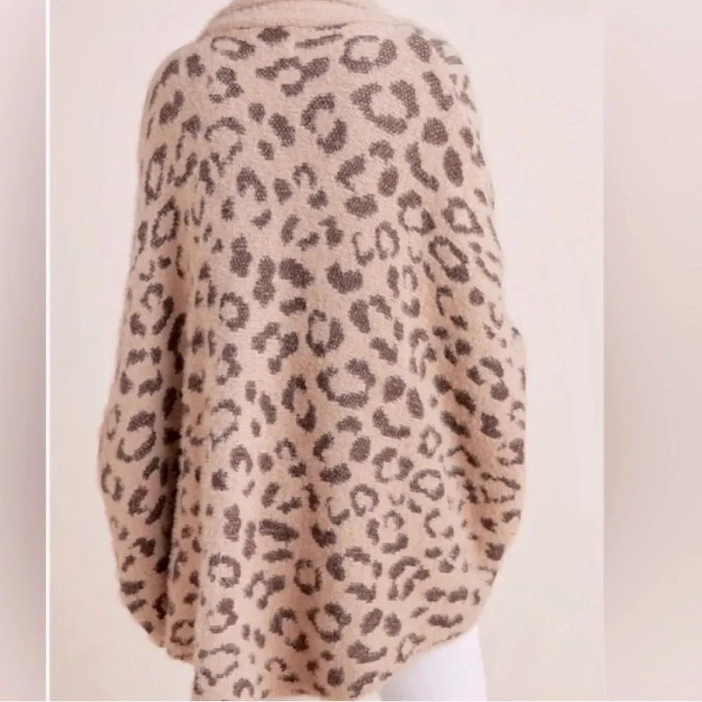 Anthropologie Animal Print Cardigan in Beige and Black